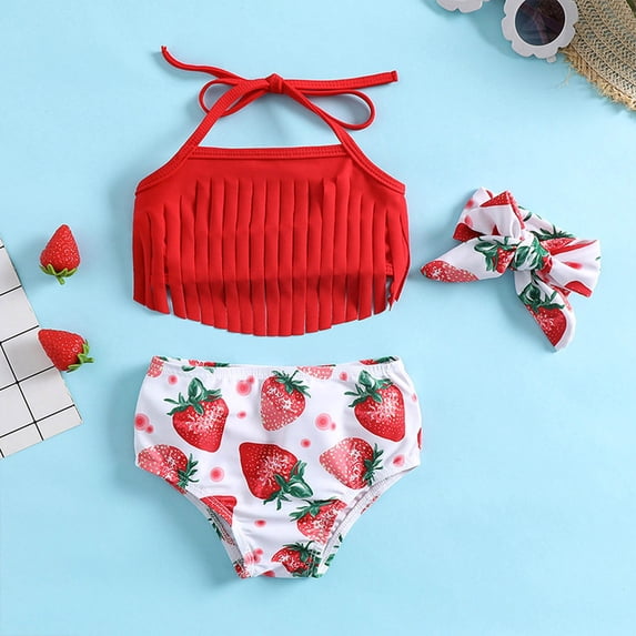 MUXiin Girls Swimsuit Size 7 Two Piece Floral Printed Girls Bathing Suits Rash Guard Durability Surfing Swimsuit Lightweight Little Girl Swimwear Sets