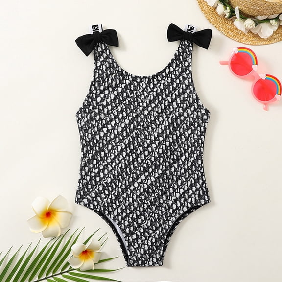 MUXiin Girls Swimsuit Size 8 One Piece Tankini Ruffled Details Swim Dress Quick Dry Comfortable Fit Summer Swimwear Adorable Girl's Holiday Swimwear