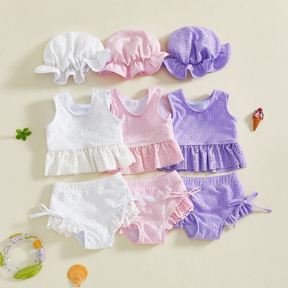 MUXiin Girls Swimsuit Size 8 Two-Piece Solid Color Bathing Suits Quick Dry Comfortable Fit Surfing Swimsuit Adorable Girls' Cute Swimsuit