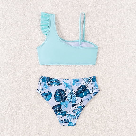 MUXiin Girls' Swimwear Two Piece Ruffled Details Swim Dress Upf 50  Sun Protection Durability Surfing Swimsuit Trendy Girls' Cute Swimsuit