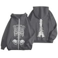 thumbnail image 1 of MUXiin Gray Womens Zip Up Hoodies With Hoods,Womens Y2K Zipper Hoodie Long Sleeve Sweatshirt Harajuku Punk Grunge Tops Oversized Vintage Streetwear,L, 1 of 4