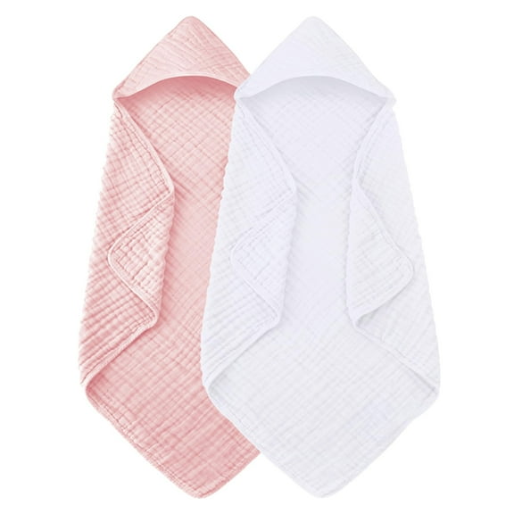 MUXiin Hooded Baby Bath Towels, 100% Muslin Cotton Baby Girl Towels with Hood For Toddler Girls Boys Cloth For Bathing Swimming Pool Beach