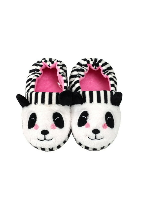 House Slippers For Kids Size 4 Girls Slippers Soft Indoor Shoes Cute Panda Design Warm Cozy Comfort For Toddler Kids Non- Sole Lightweight(4-5Years,White)