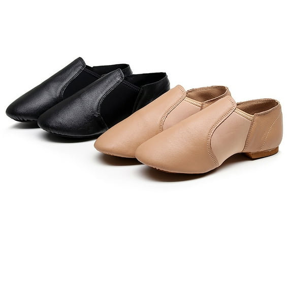 MUXiin Jazz Shoes for Girls Boys Leather Unisex Slip-On Dance Shoes (Toddler/Little Kid/Big Kid)