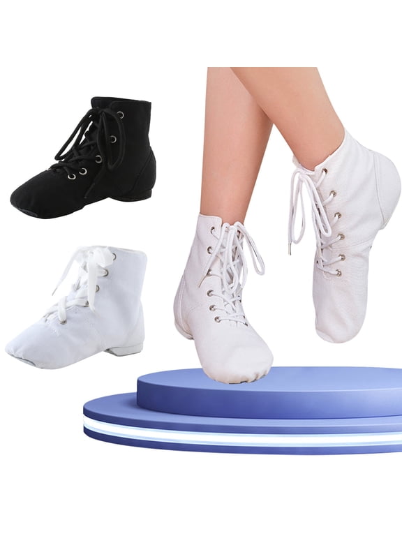 Jazz Shoes for Girls Canvas Dance Boots Split Sole Ballroom Dancing Flat
