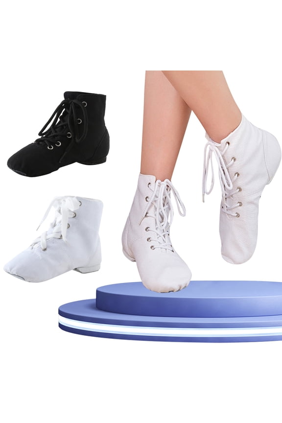 Jazz Shoes for Girls Canvas Dance Boots Split Sole Ballroom Dancing Flat