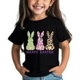 thumbnail image 1 of MUXiin Kids Easter Shirt Girls 3d Prints Short Sleeve T Shirts Happy Easter Happy Easter Pullover Tops Kids Summer Clothing Easter Gifts for Girls(Black,10-12 Years), 1 of 4