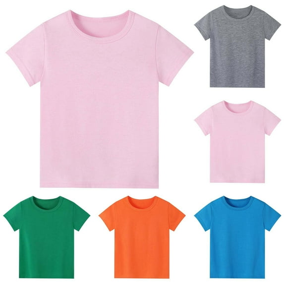 MUXiin Kids Easter Shirt Girls Bunny Short Sleeve T-Shirt Trendy Easter's Day Preppy Tops T Shirts for Boys and Girls (Orange,5-6 Years)