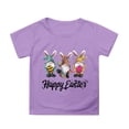 thumbnail image 1 of MUXiin Kids Easter Shirts Girls Rabbit Print Short Sleeve T-Shirt Casual Easter's Day Vacation Tops Children's Shirts Easter Gifts for Kids(Purple,4-5 Years), 1 of 5