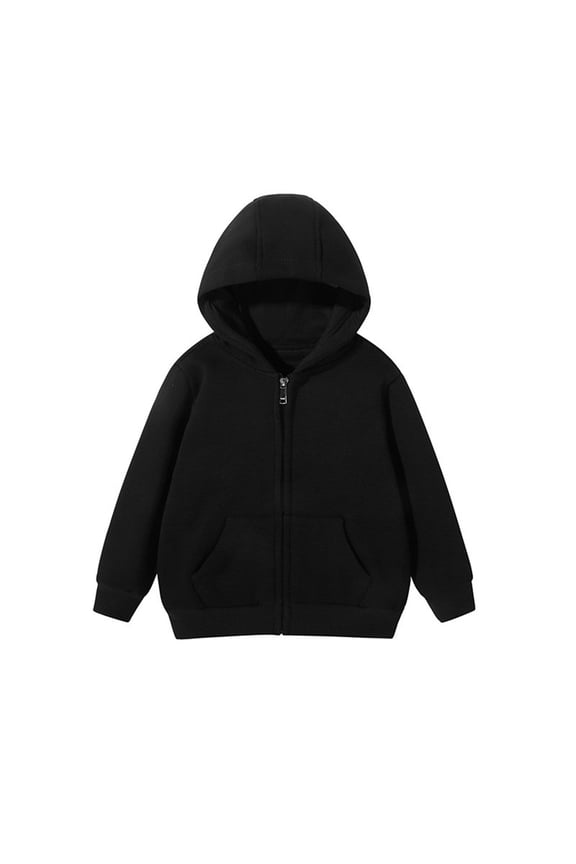 Kids Girls Boys Zipper Long Sleeves Pullover Hoodie Sweatshirt Full Zip Hooded School Wear Jacket Sweat Hoodie Casual Heavyweight Thicken Jackets Coat Sweatshirts Fashion Children