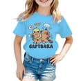 thumbnail image 1 of MUXiin Kids Shirts Girls 10-12 Crew Neck Funny Tees Short Sleeve Back To School Shirt 3d Dinosaurs Kids Summer Clothing Loose Soft Clothes for Children, 1 of 4