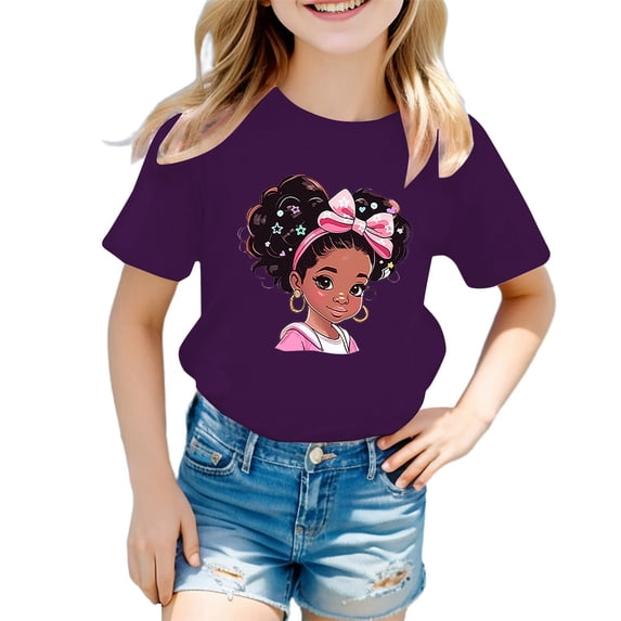 MUXiin Kids Shirts Girls 5-6 Round Neck Blouse Tops Short Sleeve Back To School Shirt Camo Print Tees Shirts for Youth Girls Fashion Cool Toddler Girl Clothes
