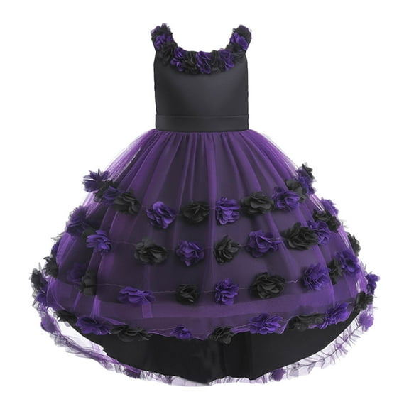 MUXiin ,MUXiin Toddler Girl Halloween 4-5 Years,Elegant Girls Halloween Floral Pageant Dress Party Gown for,(4-5 Years,Z33-Black)