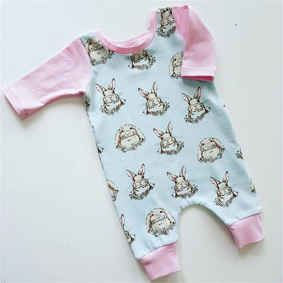 MUXiin Newborn Baby Boys Girls My 1st Easter 3D Bunny Ear Hooded Romper Rabbit Tail Jumpsuit