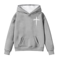 thumbnail image 1 of MUXiin Oversized Hoodies For Teens,Girls Winter Warm Hooded Pullover Sweatshirt With Pockets For Outdoor Activities Age 4 to 14 Years Soft Cozy Comfortable,Grey, 1 of 4
