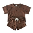 thumbnail image 1 of Boys' 2-Piece Cotton Outfit Short Sleeve Crewneck T-Shirt & Cargo Shorts Set Summer Casual Clothes for Kids, 1 of 3
