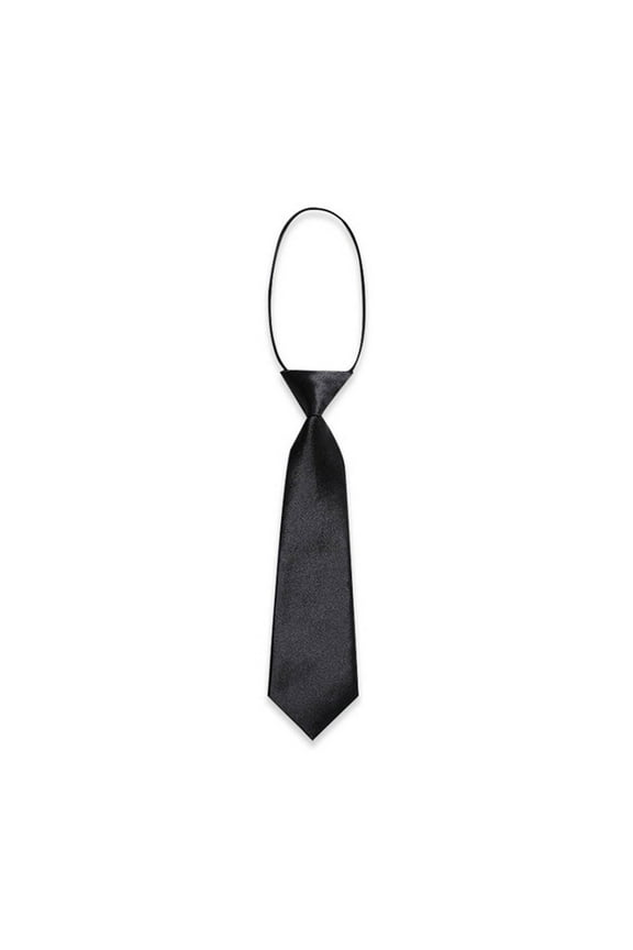 Pre-Tied Boys Ties Solid Color Kids Adjustable Necktie for Age 8-12 Wedding School Graduation