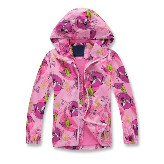 MUXiin Rain Jacket Boys 5T Girls Breathable Outdoor Windbreaker Jacket For Kids 3 12 Years Lightweight Hooded Raincoat For All Seasons Party Play