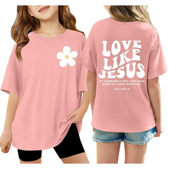 MUXiin Shirts For Girls 2T,Back To School Clothes Crew Neck Short Sleeve Letter Print Summer Tops Soft Casual T Shirt for Boys and Girls