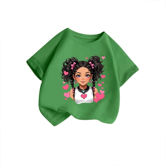 MUXiin Shirts For Teen Girls 9-10 Years Black,Graphic Print Cartoon T Shirts Crew Neck Short Sleeve Cute Casual Tee Tops Back To School Tops