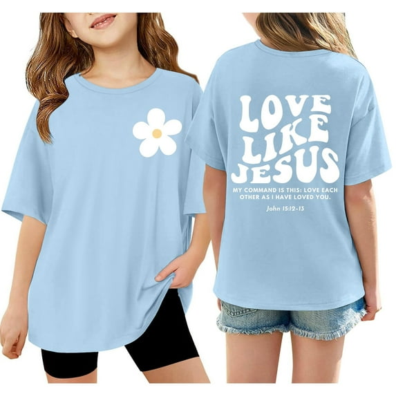 MUXiin Shirts For Girls 10-12,Back To School Clothes For Girls Round Neck Tops for Teens Short Sleeve Letter Print T-Shirts To Big Kid Cotton Toddler Clothes for Girls