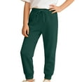 thumbnail image 1 of MUXiin Sweatpants for Boys Cotton Lined Wide Leg Elastic Waist Athletic Pants Open Bottom Sweat Pants,Dark Green,9-10 Years, 1 of 4