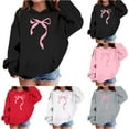 thumbnail image 1 of MUXiin Sweatshirts for Girls Bow Trendy Floral Pattern Pullover Hoodie Preppy Back To School Casual Multicolor Shirts for Kids with Pockets, 1 of 7
