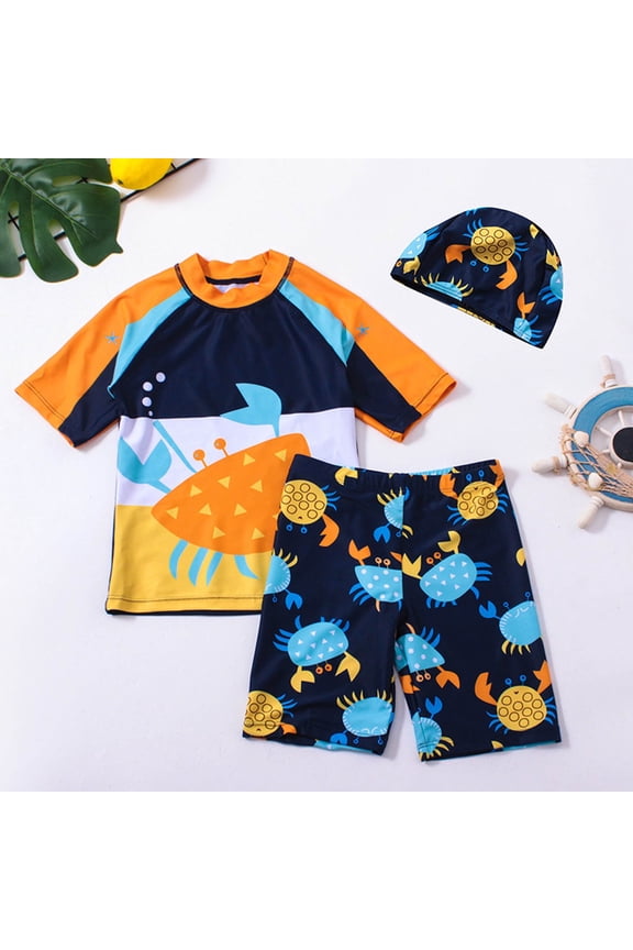 Swim Suit for Kids Rash Guard Short Sleeve Kids Bathing Suits Toddler Boy Swimsuit Swimwear Cartoon Dinosaur Quick Dry Breathable 1 Piece Zipper Bathing Suit for 4-5 Years