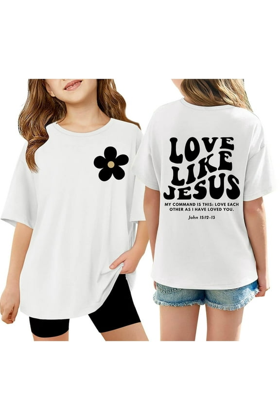 Teen Girl Shirts Round Neck Preppy Shirt Short Sleeve Back To School Shirt Cute Graphic Summer Clothes for Girls Comfortable Little Girls Clothes