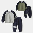 thumbnail image 1 of MUXiin Toddler Baby Boy Fall Winter Color Block Sweatshirt Outfit Clothes Long Sleeve Pullover Tops Joggers Pants Set for 5-6 Years, 1 of 9