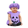 thumbnail image 1 of MUXiin Toddler Baby Boys Halloween Pumpkin Vest Top and Hat 2 Set for Autumn Fall Festival Party Outfit, 1 of 9