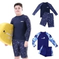 thumbnail image 1 of MUXiin Toddler Baby Boys Rash Guard Set for Kids Boys Swim Set with Swim Trunks Long Sleeve Bathing Suits for 180, 1 of 4