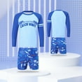 thumbnail image 1 of MUXiin Toddler Baby Boys Rash Guard Set for Kids Boys Swim Set with Swim Trunks Long Sleeve Bathing Suits for M, 1 of 8