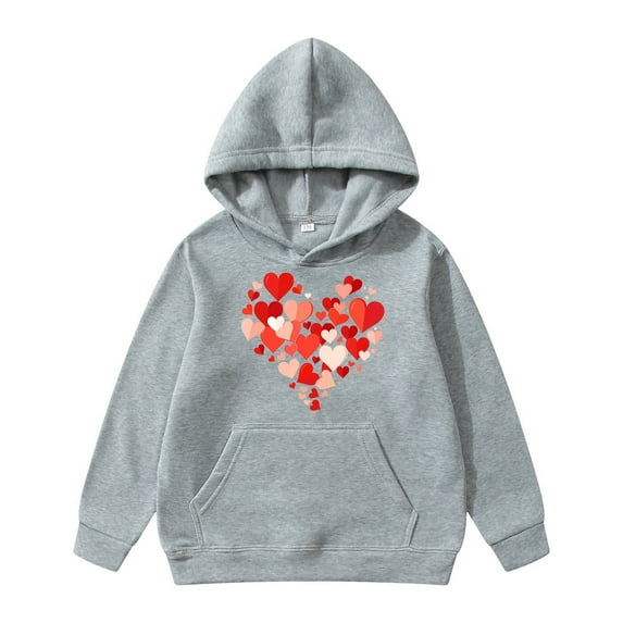 MUXiin Toddler Boy Valentines Shirt Valentine's Day Hoodie for Kids Valentine Gifts for Kids