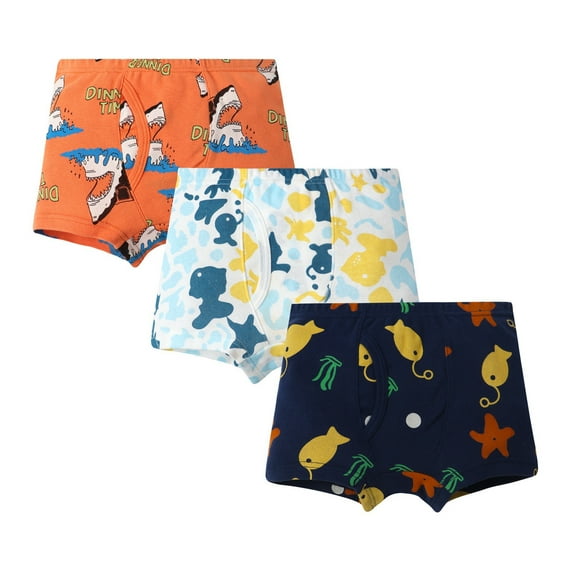 MUXiin Toddler Boys Underwear 4T-5T MUXiin Boy Underwear 5T Baby Boys Underwear Cute Cartoon Print Underwear Shorts Pants Briefs Trunks 3PCS Multipack