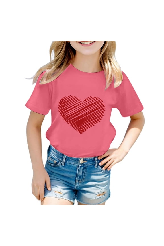 Toddler Girl Shirts 4t Cartoon Print Crewneck Preppy Short Sleeve T Shirts Comfortable Back To School Tunic Blouse Toddler Boy Clothes T Shirt for Boys and Girls