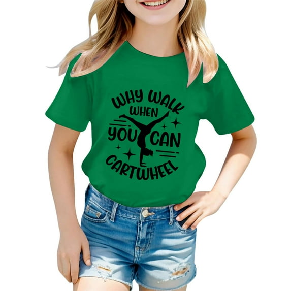 MUXiin Toddler Girl Shirts Graphic T-Shirts Round Neck Preppy Short Sleeve T Shirt Top Comfortable Back To School Tee Tops Tees Shirts for Youth Boys Girls Summer Tops