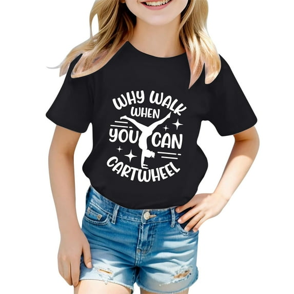 MUXiin Toddler Girl Shirts Graphic T-Shirts Round Neck Preppy Short Sleeve T Shirt Top Comfortable Back To School Tee Tops Tees Shirts for Youth Boys Girls Summer Tops