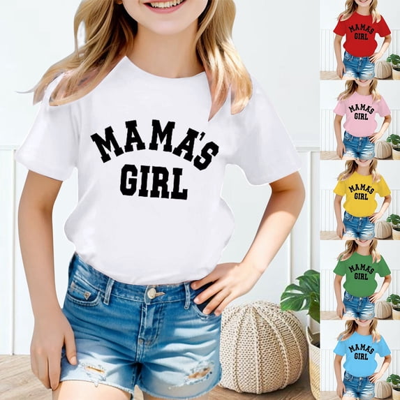 MUXiin Toddler Girls Easter Shirt Cartoon Bunny Short Sleeve T-Shirt Loose Soft Easter's Day Pullover Tops Tee for Toddler & Kids (Blue,5-6 Years)