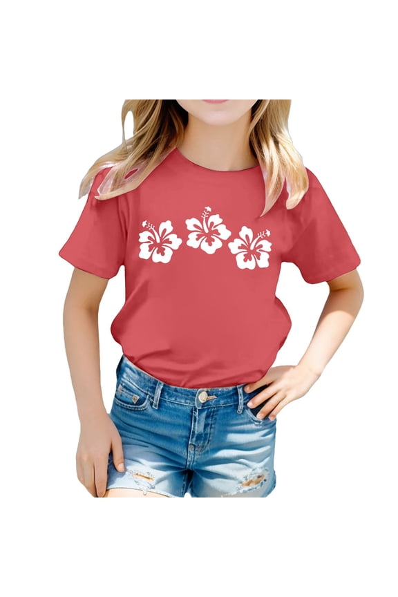 Toddler Girls Easter Shirt Cartoon Print Crewneck Preppy Short Sleeve T Shirts Casual Back To School Holiday Shirts Tees Shirts for Youth Boys Girls T-Shirts To Big Kid