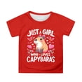 thumbnail image 1 of MUXiin Toddler Girls Easter Shirts Letter Graphic Printed Round Neck Preppy Short Sleeve T Shirt Top Casual Back To School Summer Tops Clothes for Boy Size Children's Shirts, 1 of 4