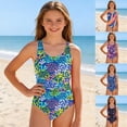 thumbnail image 1 of MUXiin Toddler Girls Swimsuit One Piece Floral Bathing Suit Cute Ruffle Backless Swimwear Kids Beach Wear, 1 of 6