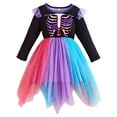 thumbnail image 1 of MUXiin Toddler Halloween Costume 4-5 Years,Girls Halloween Party Dress Long Sleeve Bone Print Tutu Skirt Fashion Outfit For Toddler Kids Spring Autumn, 1 of 9