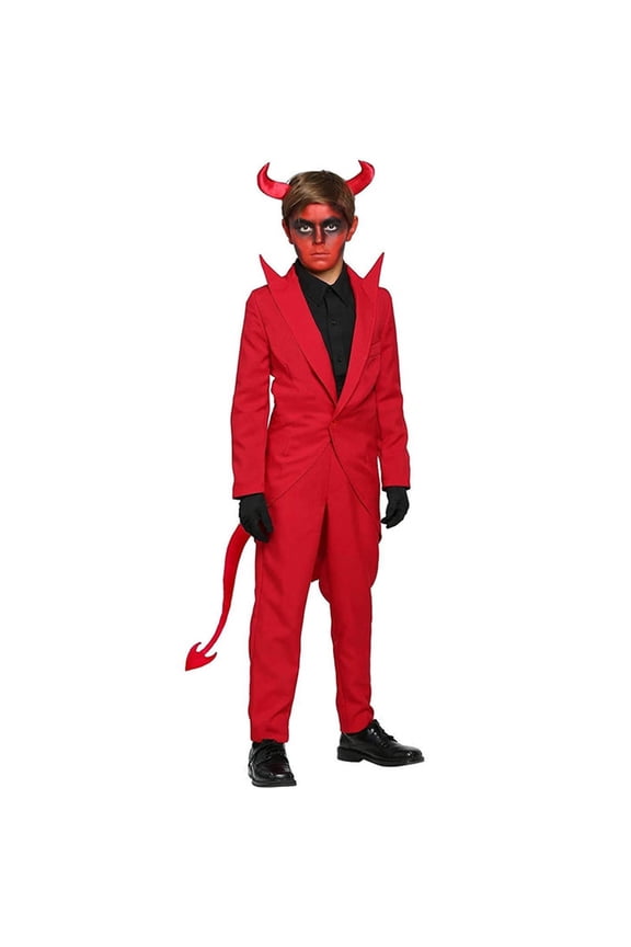 Toddler Halloween Outfit,Gothic Style Boys Halloween Formal Attire For Kids Party Dress Up Performance Suit,8-9 Years