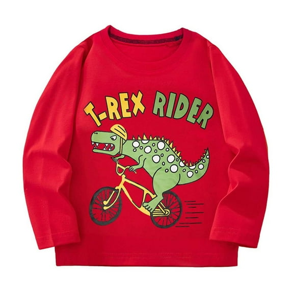 MUXiin Toddler Shirt Boys 5T,Dinosaur Boys Long Sleeve T Shirts Soft Comfortable Round Neck Tee Toddler Children Casual Wear Kids Top Back To School Fashion Clothes