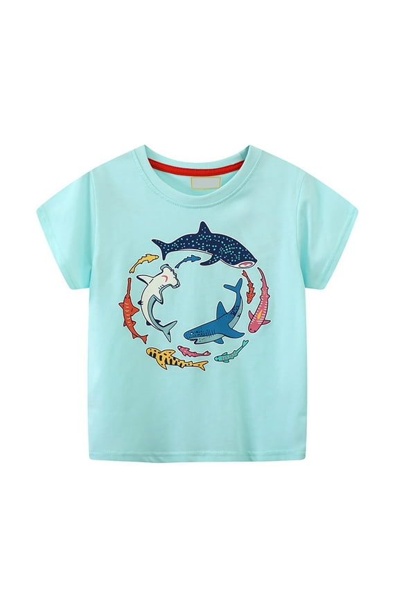 Toddler Shirt Boys 5t Solid Color Cute Funny Short Sleeve Tee for Toddler Comfortable Back To School Shirt Clothes for Children