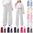 thumbnail image 1 of MUXiin Toddler Sweatpants Girl Bow Baggy Y2k Parachute Track Pants Elastic Waist Girls Sweatpants Joggers Open Bottom Comfortable Lightweight Sweatpants with Pockets Back To School Kids Clothes Size, 1 of 9