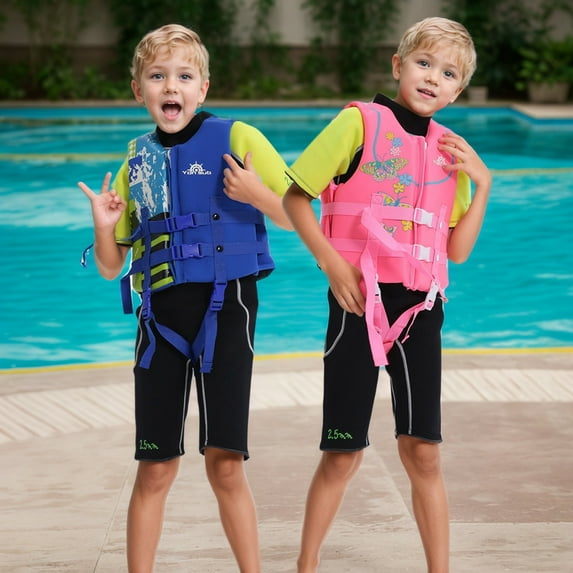 MUXiin Toddler Swim Vest Floatie Modern Design Swimming Vest with Adjustable Safety Strap Buoyancy Swimming Aid for Boating, Watersports, Swimming, Wakeboard & More