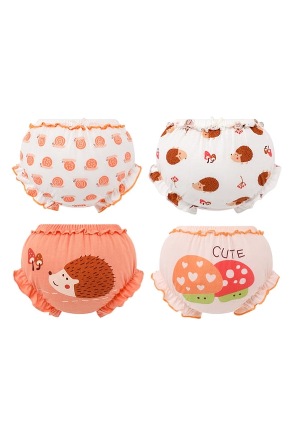 Toddler Training Underpants,Soft Cotton Absorbent Potty Training Underwear For Toddler Boys And Girls 4 Pack Training Underwear Girls
