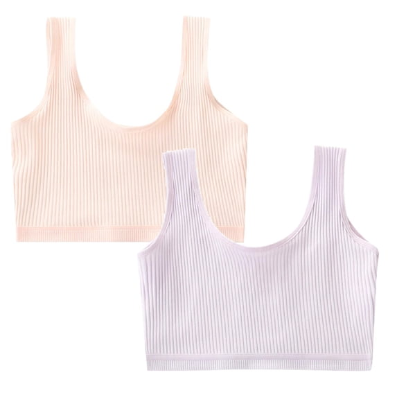 MUXiin Training Bras for Girls Seamless Cami Bralettes Sports Striped Vest